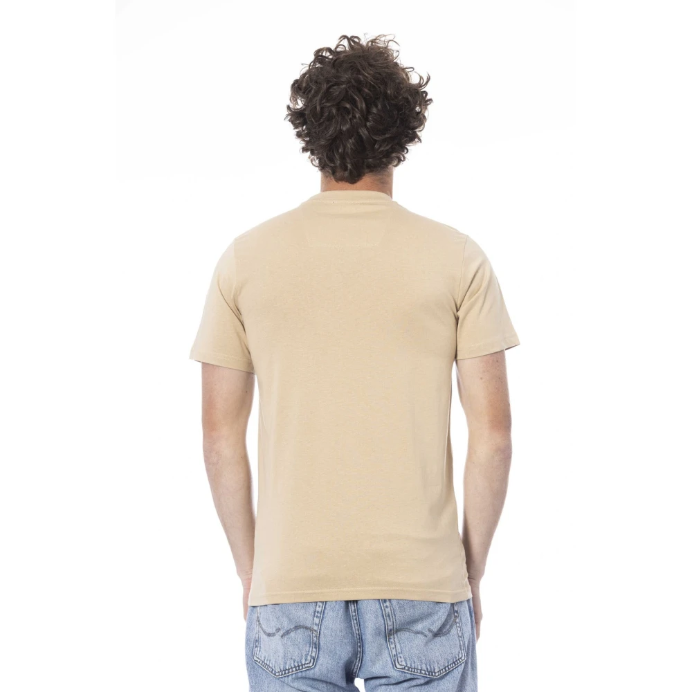 Cavalli Class Korte mouw T-shirt met logo print Beige Heren
