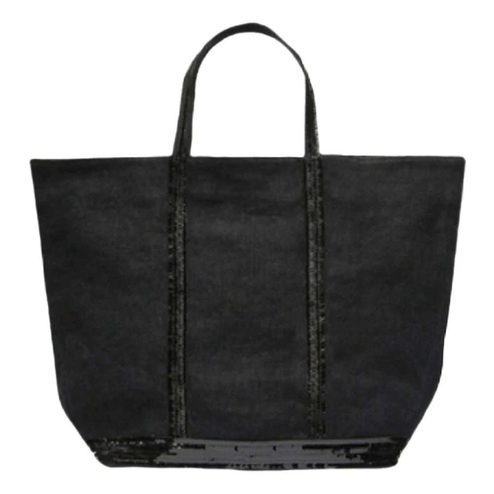 Vanessa Bruno Svart Paljett Linne Shopper Black, Dam