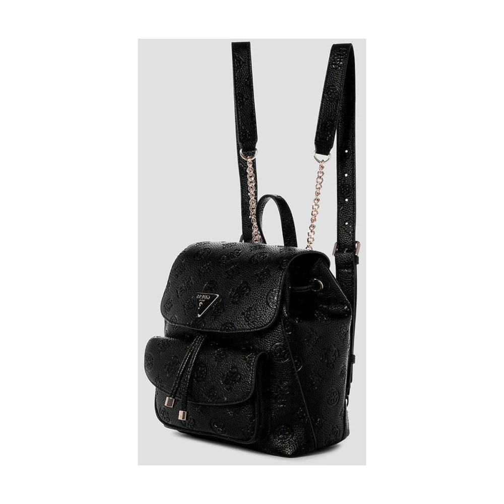 Guess Omkeerbare Zwarte Crossbody Tas Deesa Logo Black Dames