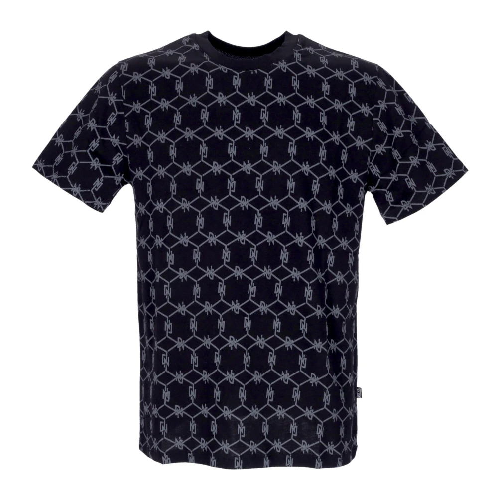 Dolly Noire Men's Black Monogram Tee Short Sleeve Cotton - T-Shirts - Xl - Tops