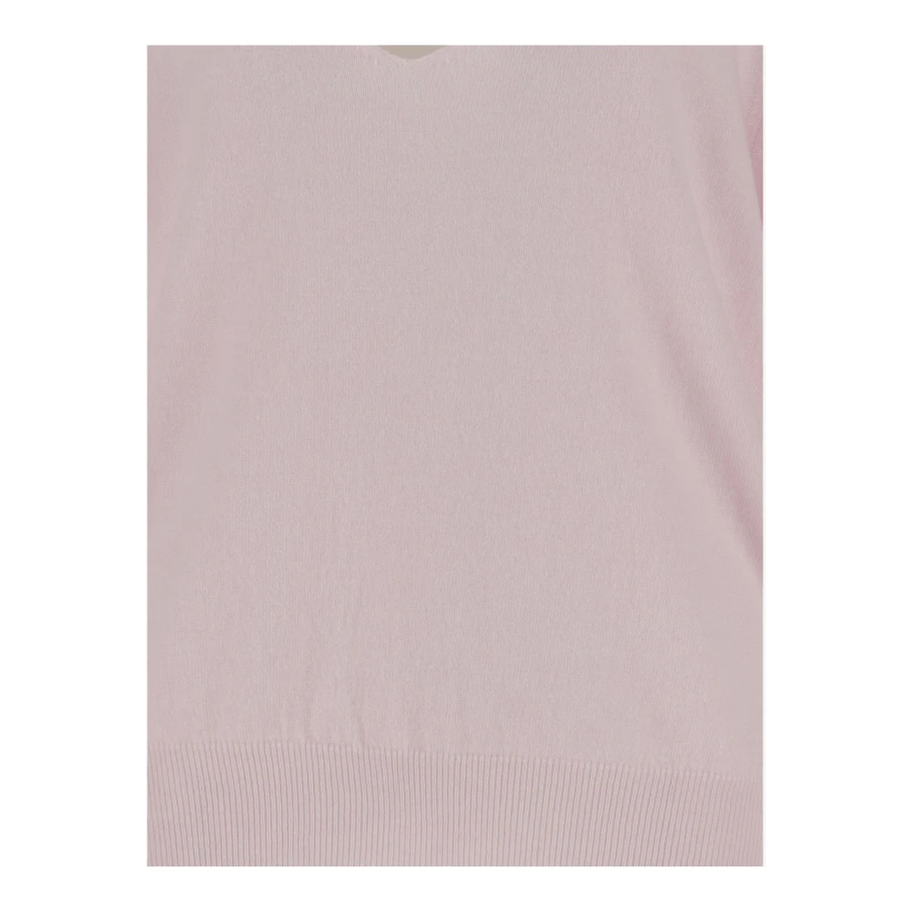 allude Roze V-hals Wol Kasjmier Trui Pink Dames