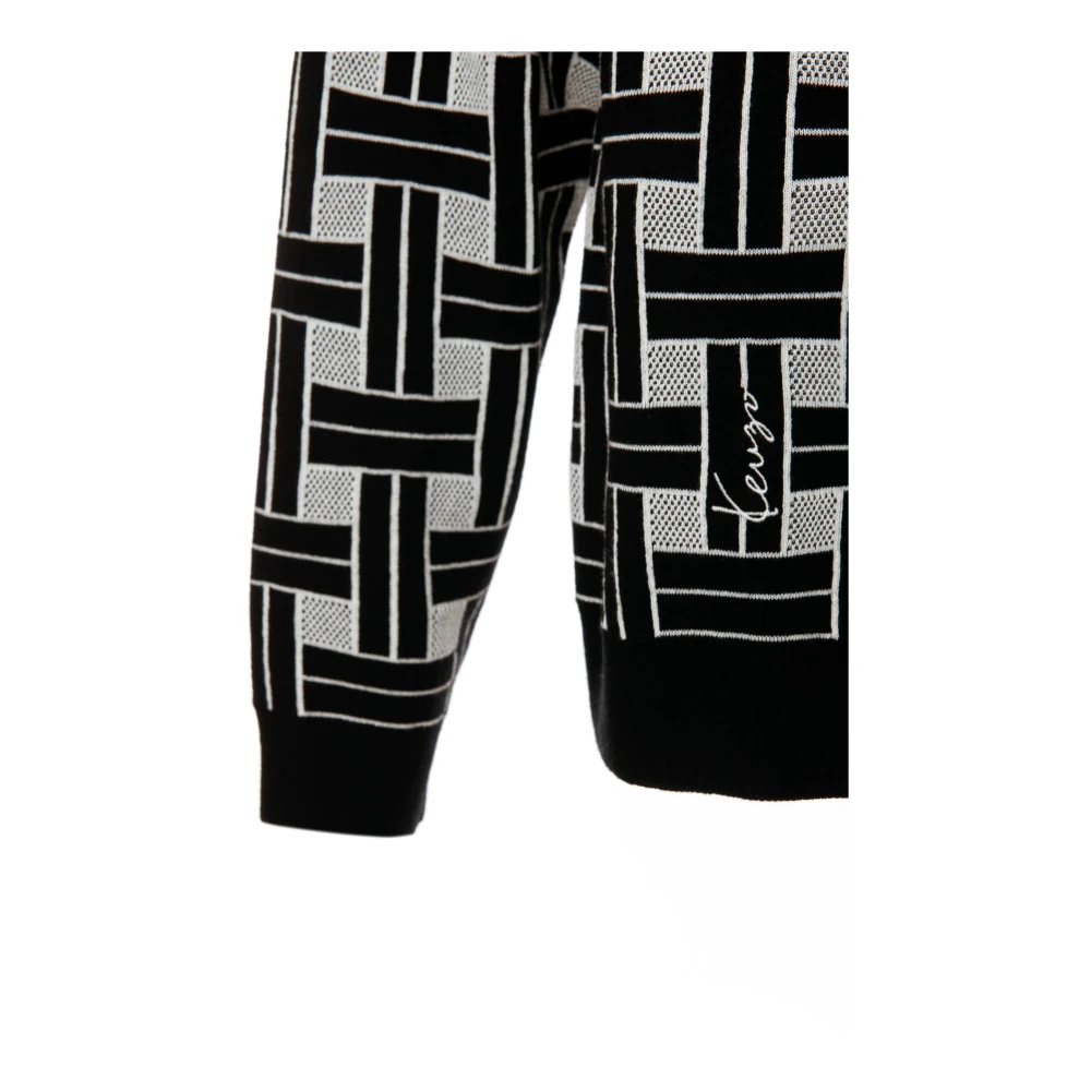 Kenzo Relief Jacquard Weave Jumper Black Heren