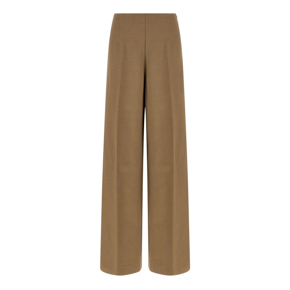 Herno Vrouw Bruin Broeken Dames, S, Linnen, Micro Sequin Pants
