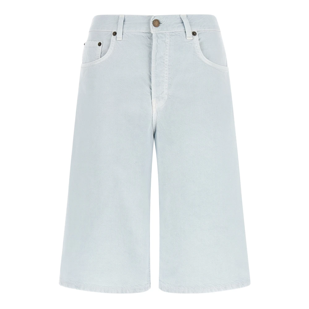 Haikure Women's Blue Denim Shorts, W25, New Becky Twill 45 Bermuda Shorts