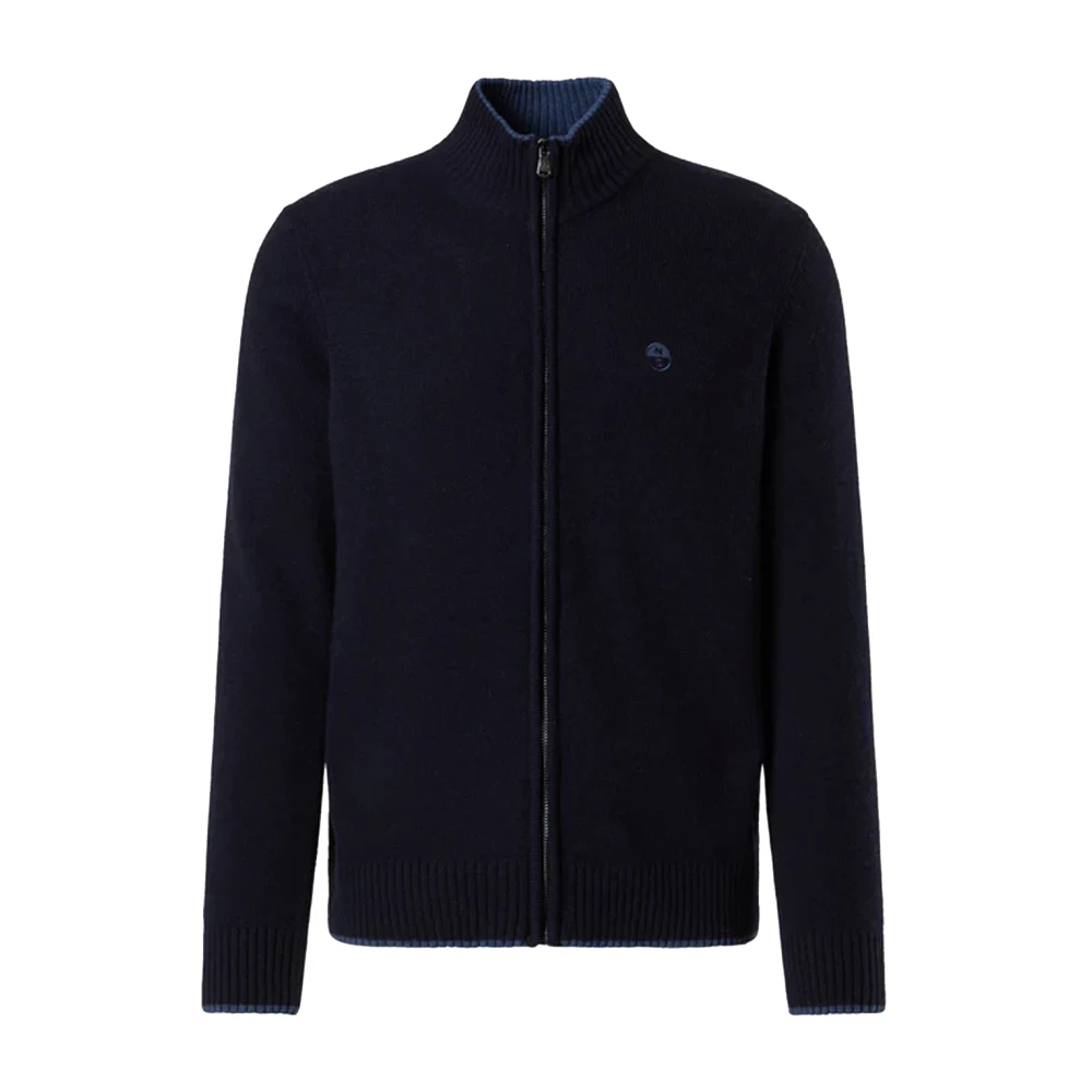 North Sails Blue Full-Zip Cardigan - Male - Cardigans - L - Knitwear