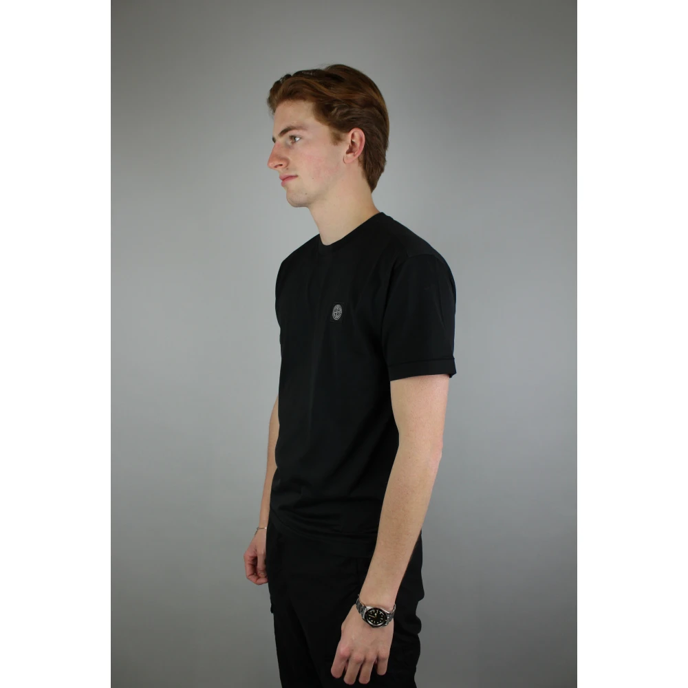 Stone Island Zwart Borstlogo T-shirt Black Heren