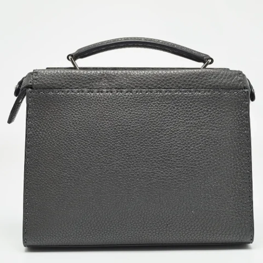 Fendi Vintage Pre-owned Leather briefcases Gray Heren