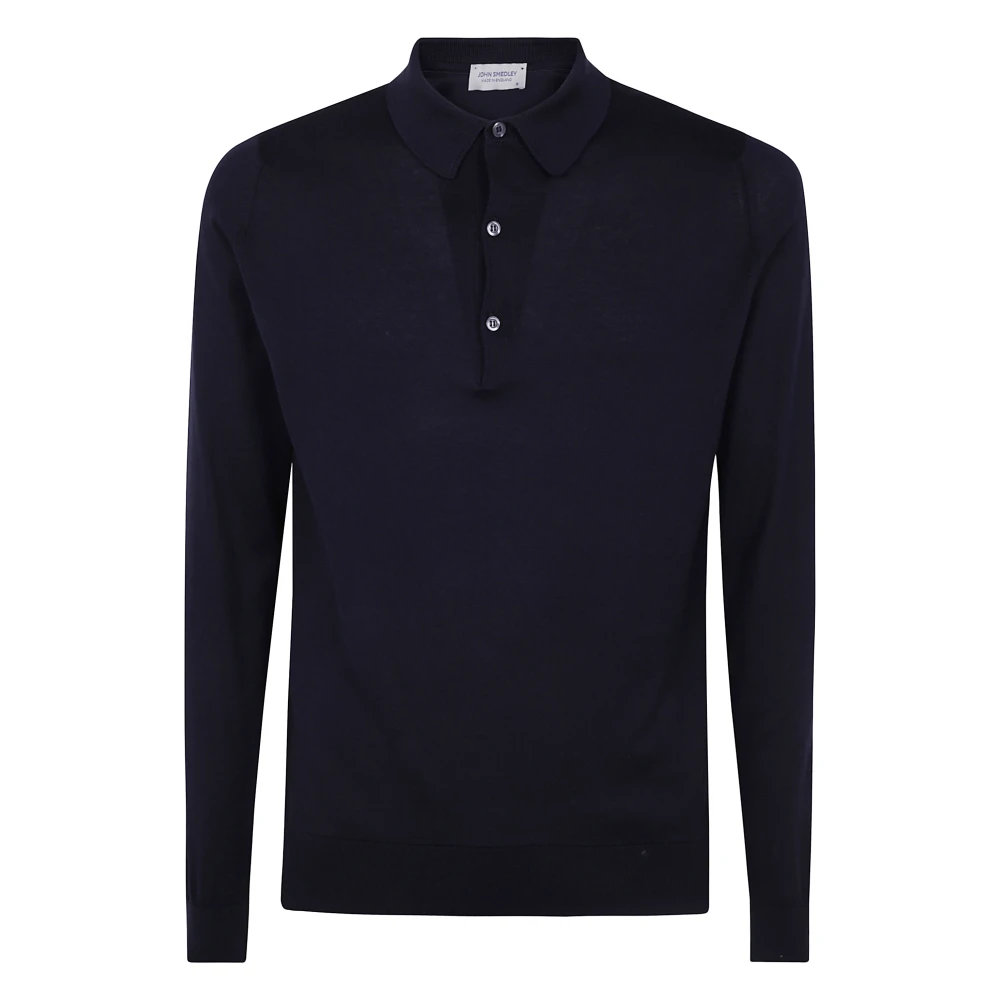 John Smedley Lange mouwen shirt in Bradwell stijl Blue Heren