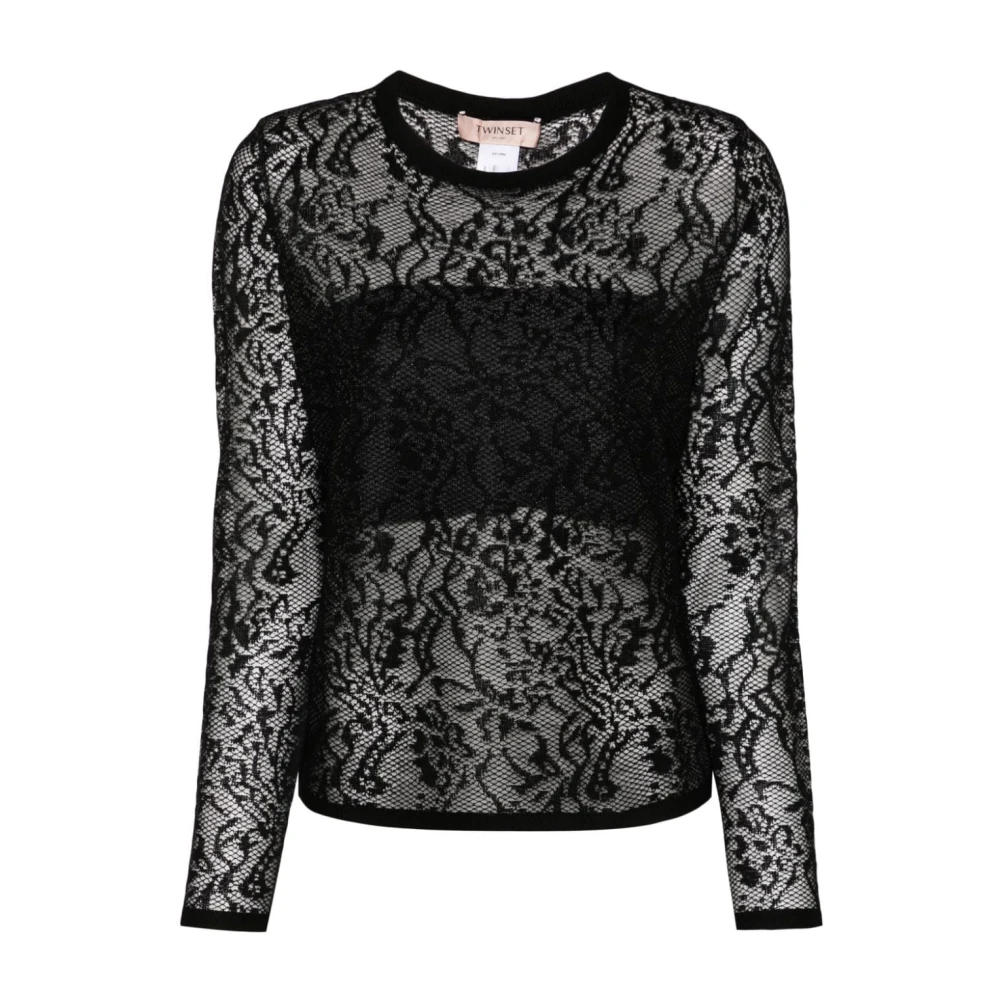 Twinset Zwarte Sweatshirt Aw24 Damesmode Black Dames