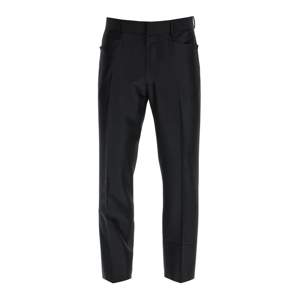 Tom Ford Luxe wol zijden broek Italië gemaakt Black Heren
