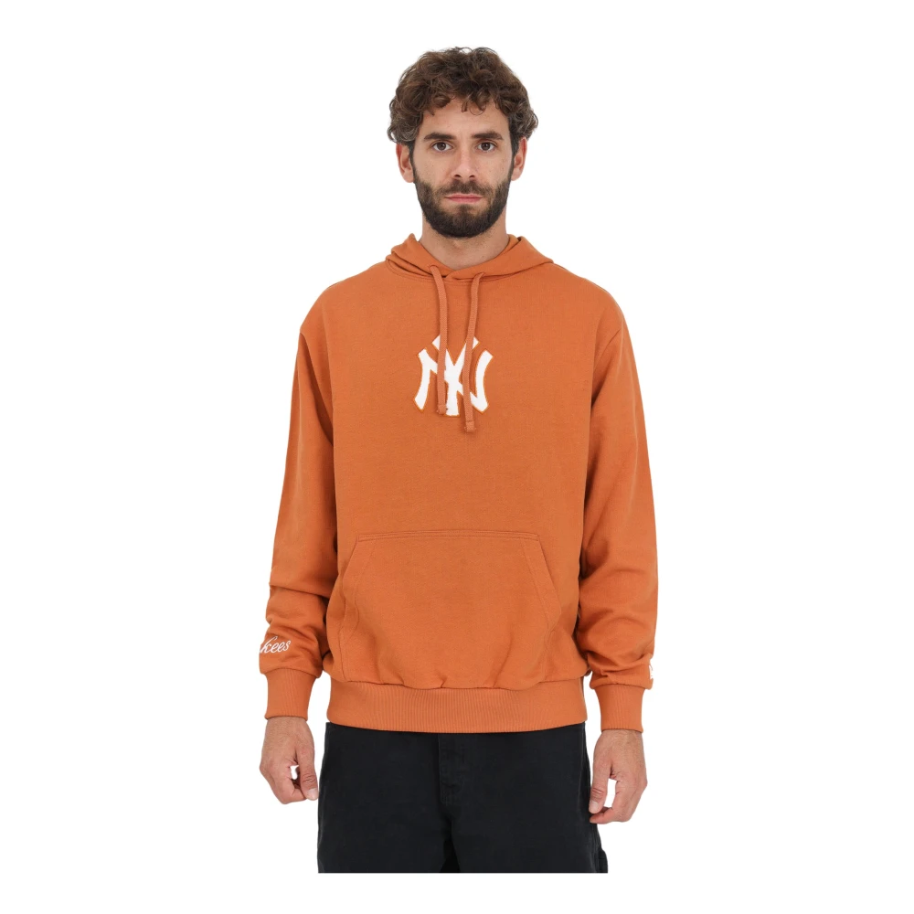 new era Oranje Sweater met New York Yankees Logo Orange Heren
