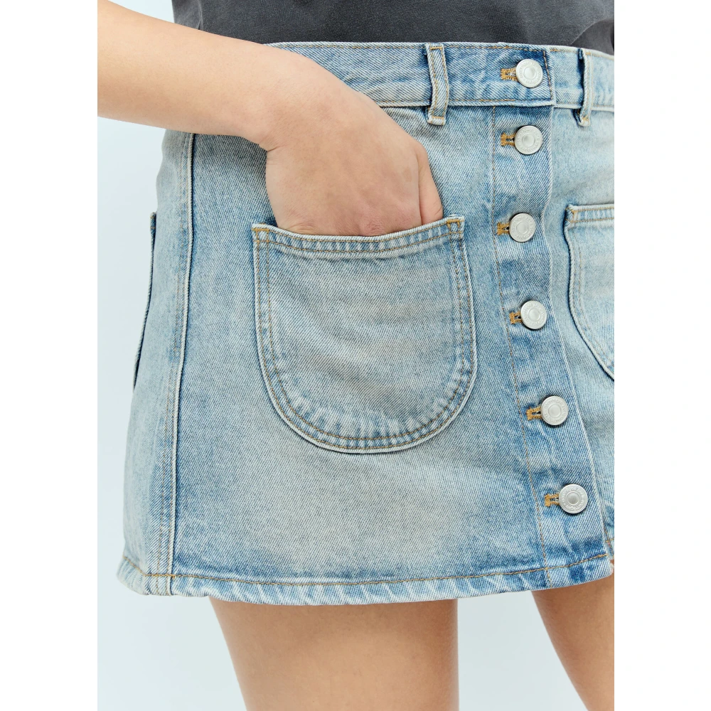 Courrèges Denim Mini Rok met Multiflex Stijl Blue Dames