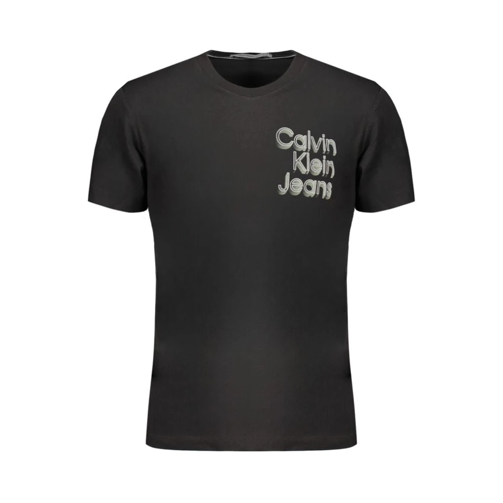 Calvin Klein Zwart Katoenen T-shirt met Print Logo Black Heren