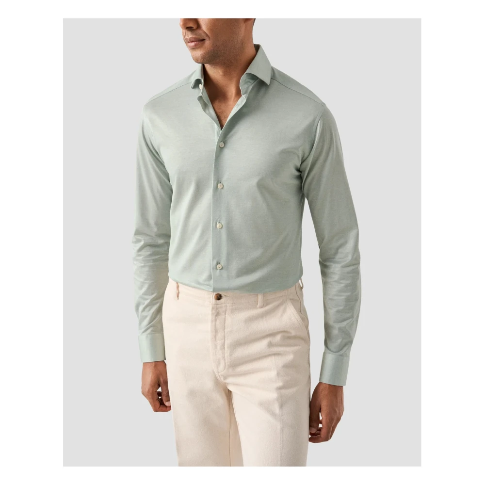 Eton Lichtgroen Oxford Overhemd Lange Mouw Green Heren