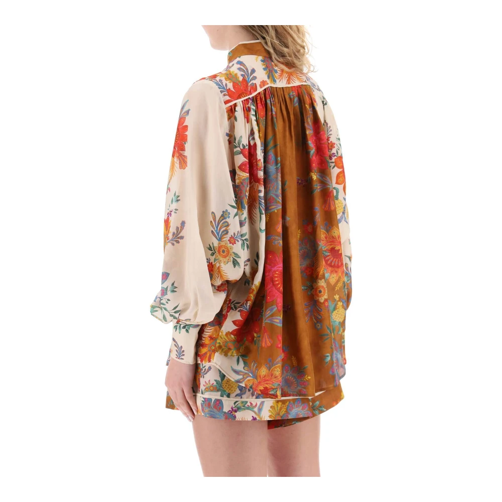 Zimmermann Zijden blouse met bloemenmotief Multicolor Dames