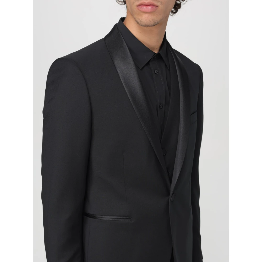 Tagliatore Single Breasted Suits Black Heren