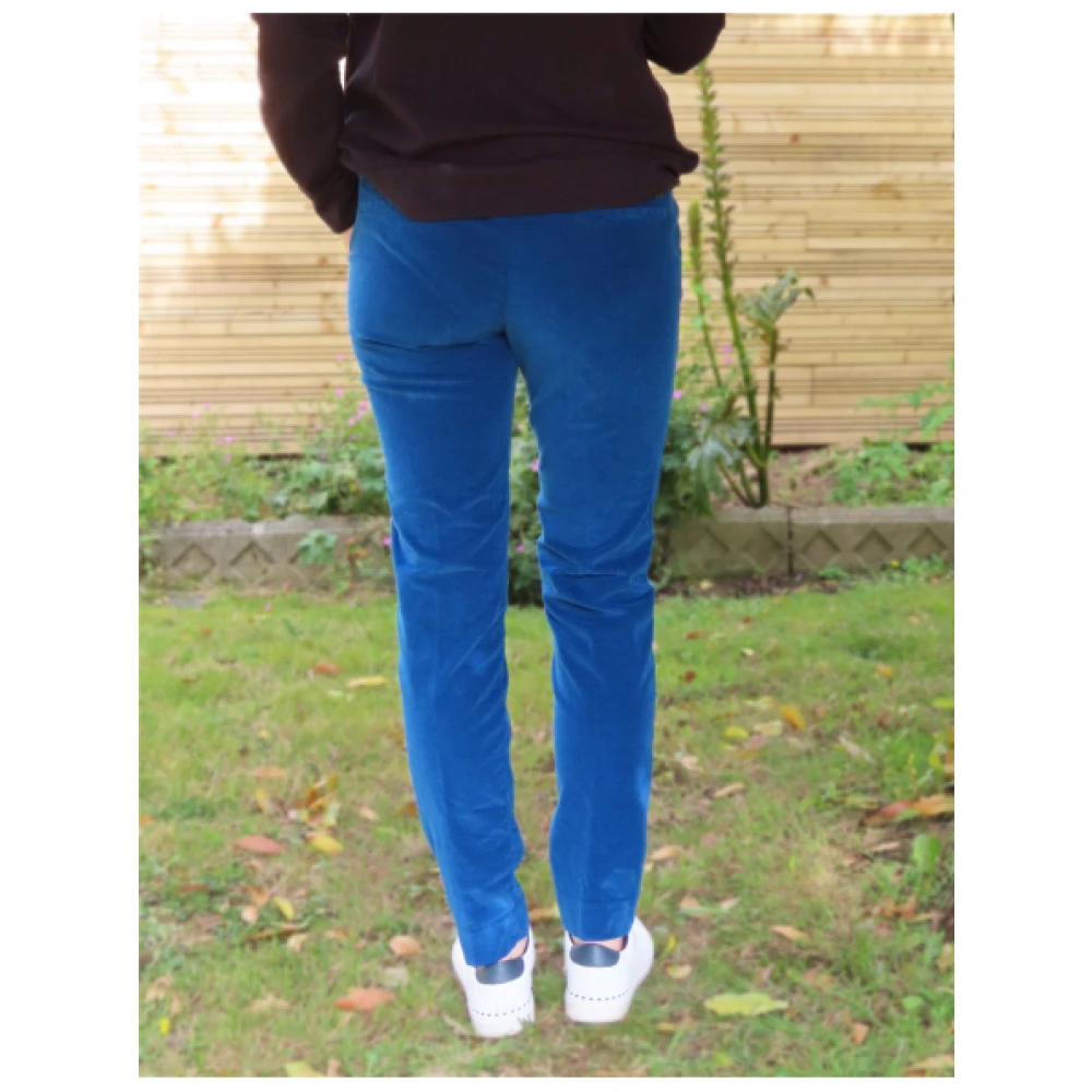 Mason's Velours Straight Leg Broek Blue Dames
