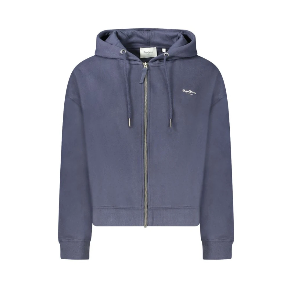 Pepe Jeans Women's Blue Cotton Jumper Hoodie - Zip-Throughs - Xs - Sweatshirts & Hoodies