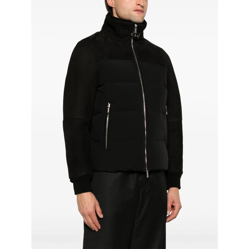 Moorer Zwarte Bimateriaal Jas Black Heren