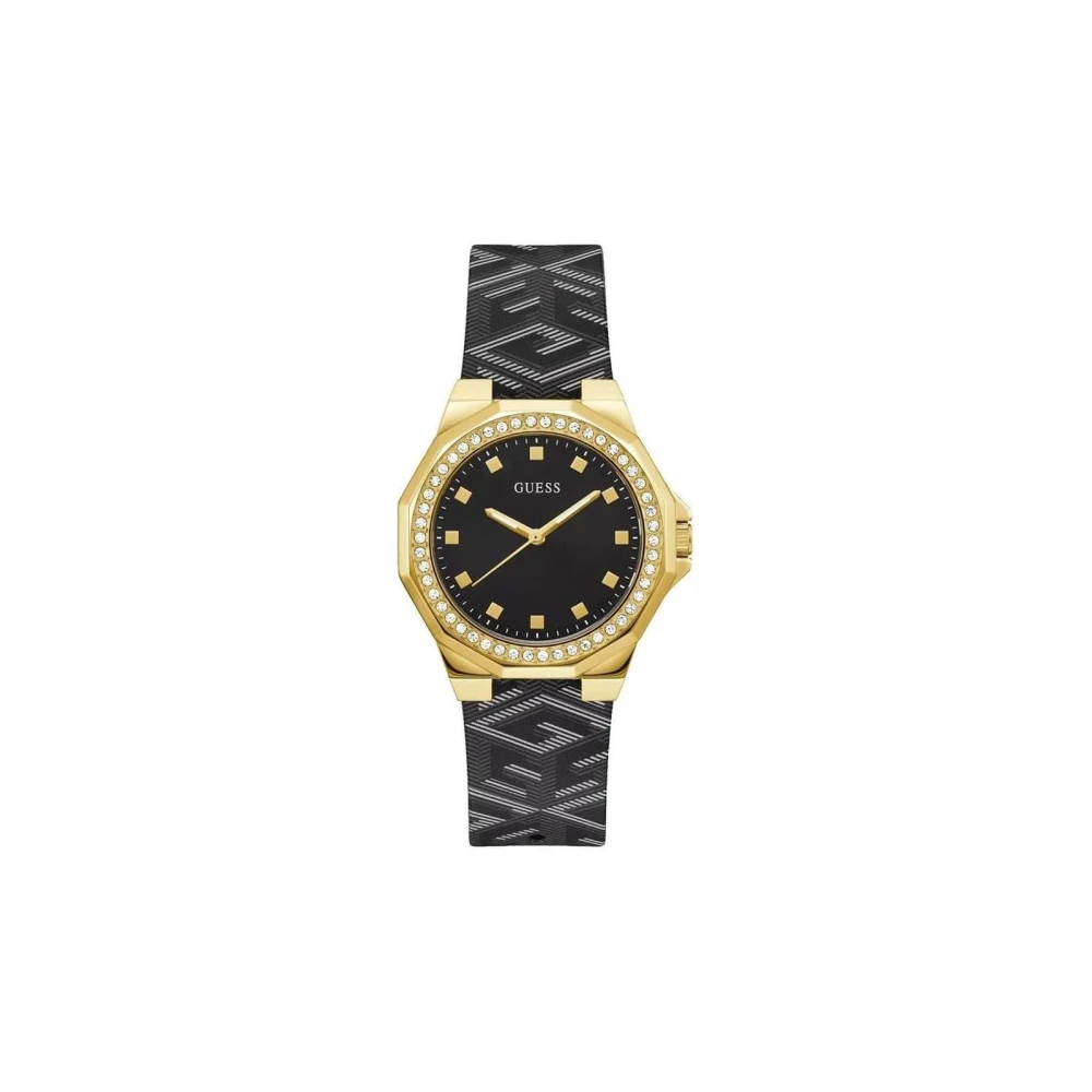 Guess Women's Black Leather Quartz Analog Watch