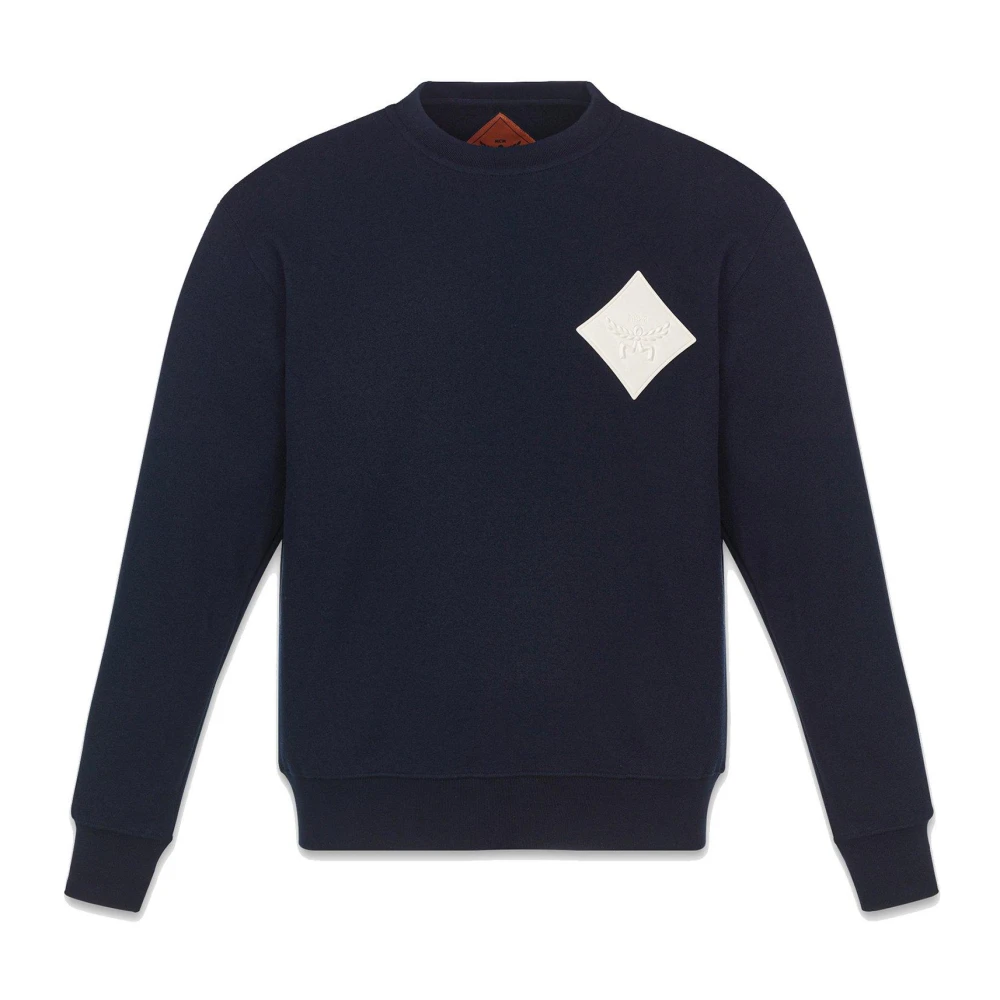 MCM Bouclé sweatshirt met logopatch Blue Heren