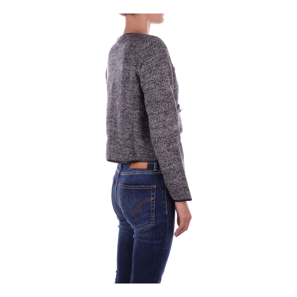Blugirl Zwarte Sweater met Ornamental Pink Buttons Black Dames