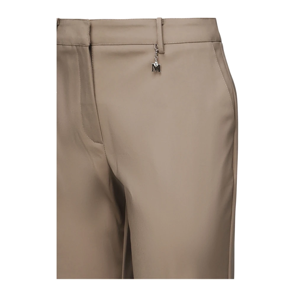 Guess Bruine Straight Leg Broek met Medium Taille Brown Dames