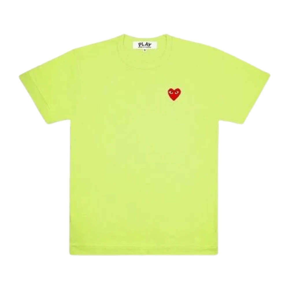 Comme des Garçons Play Rood Lime Hart T-shirt Green Heren