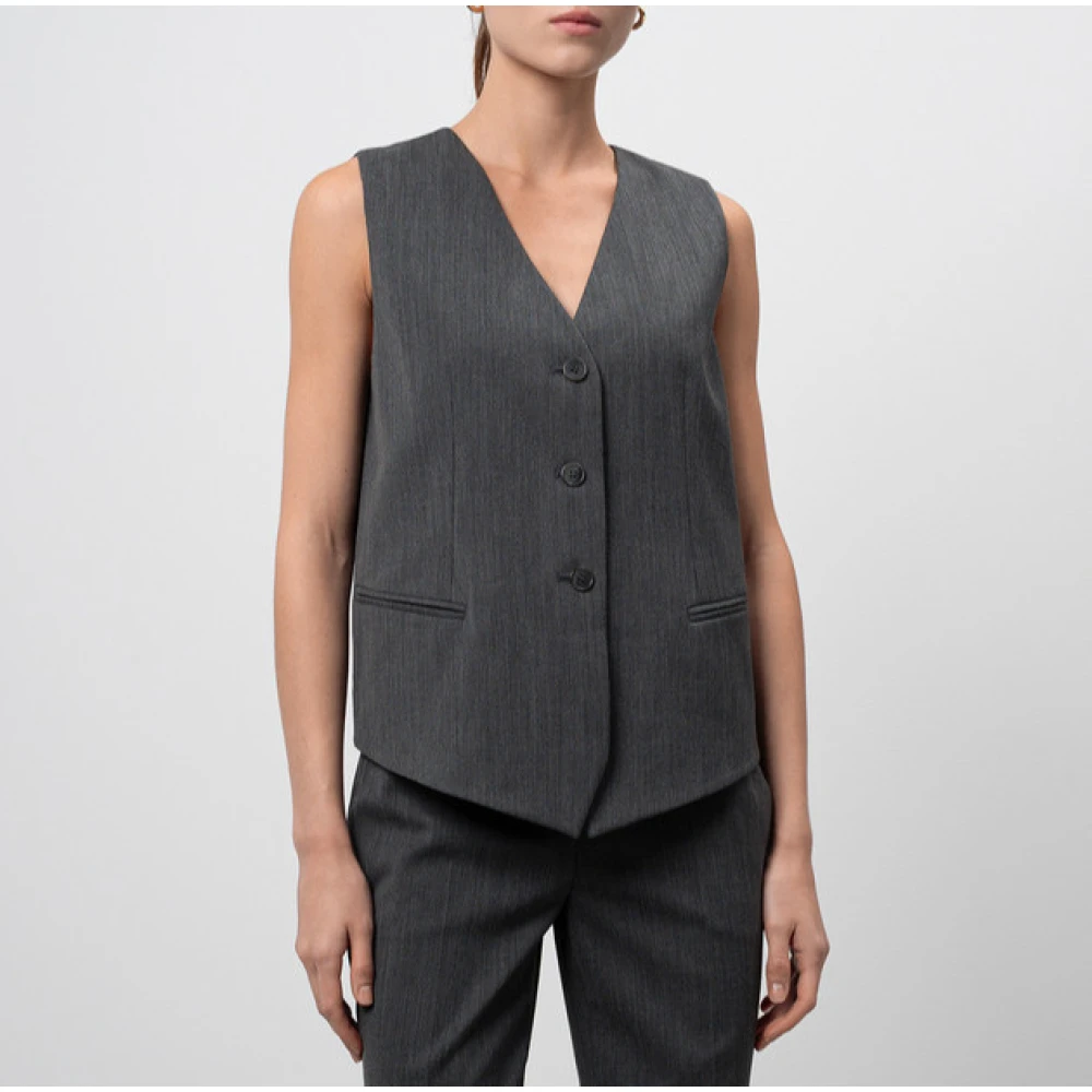 Twinset Wollen Gilet Gray Dames