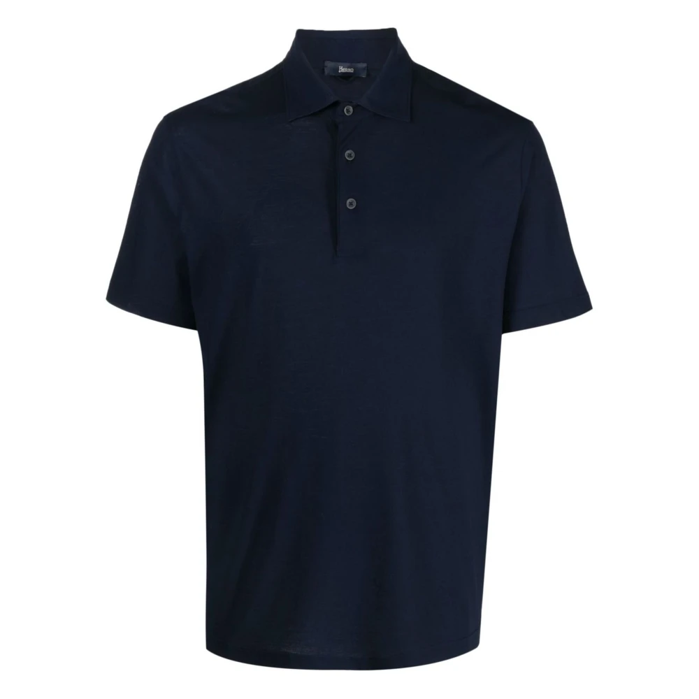 Herno Polo Shirt Blue Heren