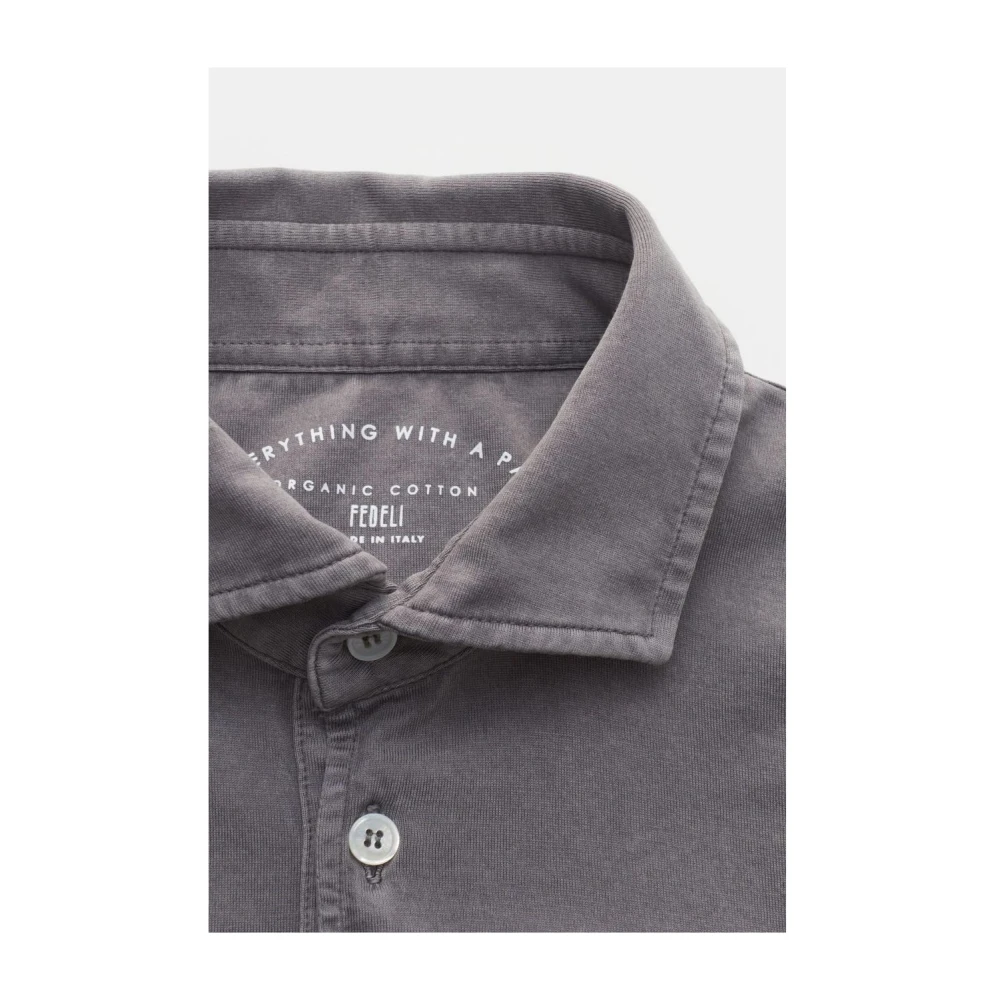 Fedeli Tijdloze elegantie lange mouw polo Gray Heren