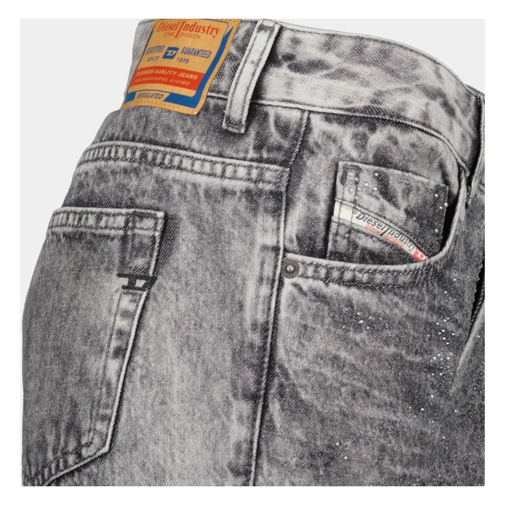 Diesel Strass Jeans 1989 D-Mine Rechte Snit Gray Dames