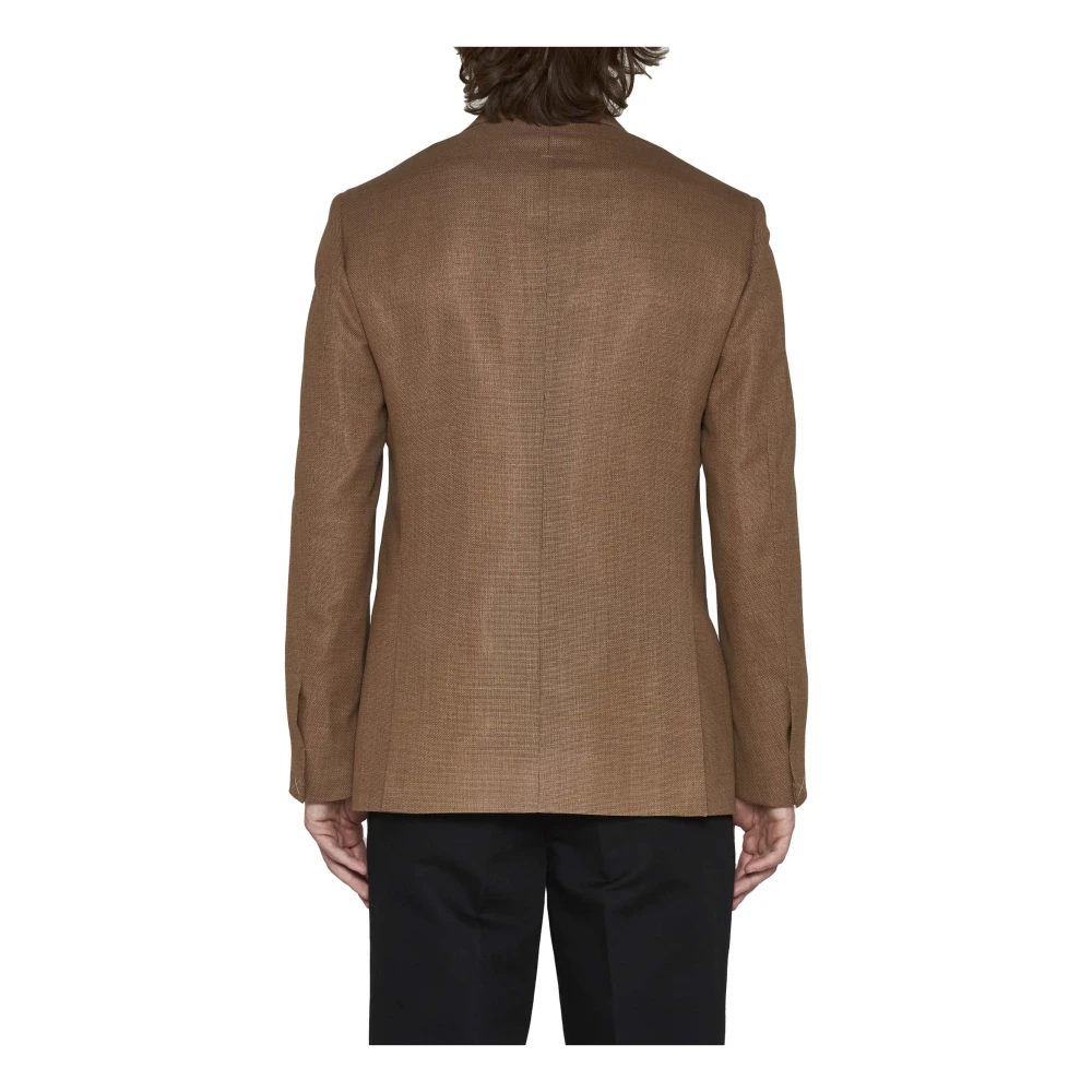 D4.0 Wollen Blazer met Engelse Ventilatie Brown Heren