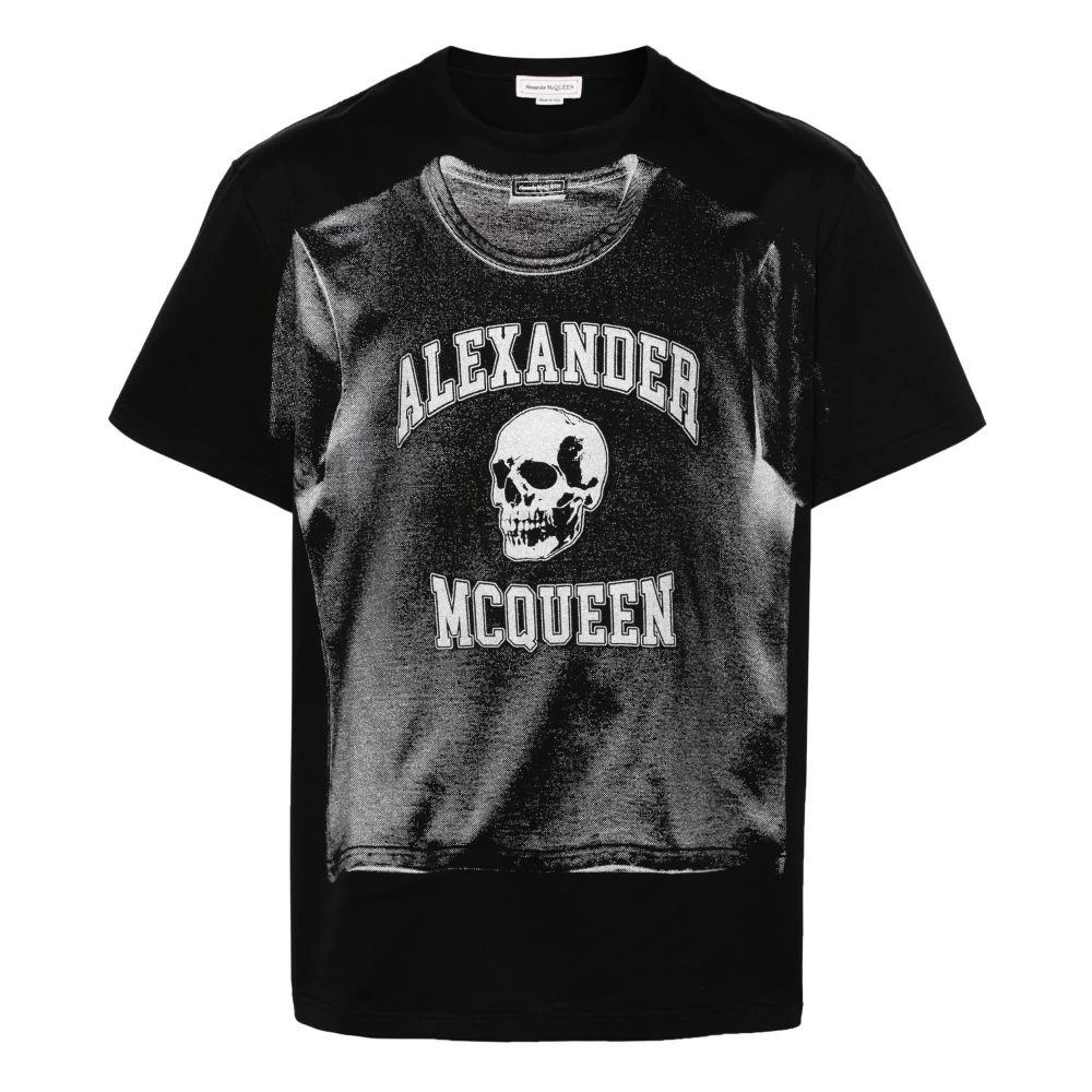Alexander mcqueen Zwart Logo Print Katoenen T-shirt Black Heren
