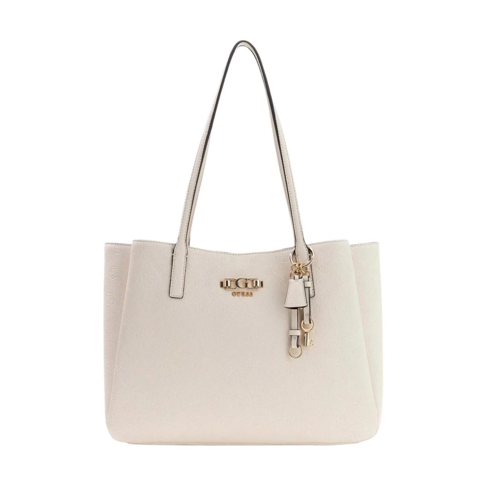 Guess Women's White Handbag With Inside And Outside Pockets