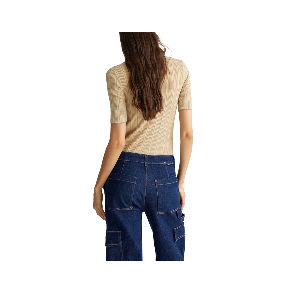 Liu Jo Gouden Sweater Elegant Glamour Lurex Yellow Dames