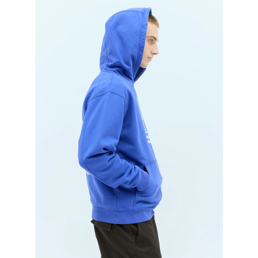 Brain Dead Grafische Print Hoodie Blue Heren