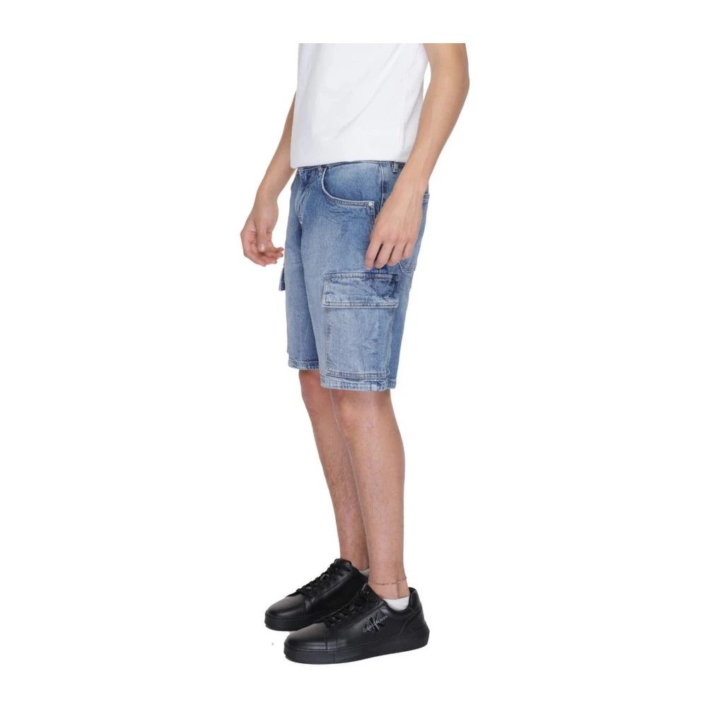 Antony Morato Blauwe Katoenen Bermuda Shorts voor Mannen Blue Heren
