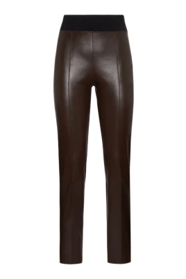 Chokladbruna läderleggings