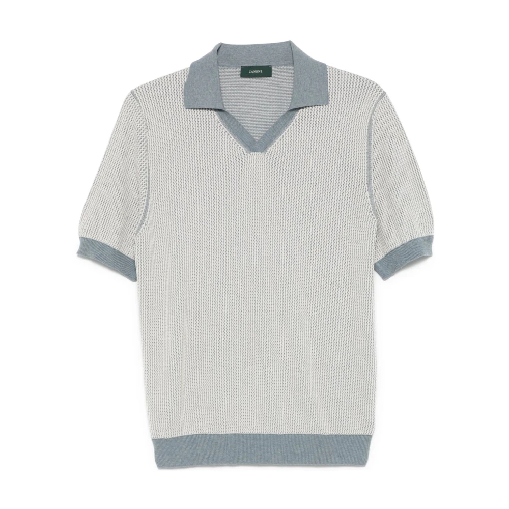 Zanone Heldere Blauwe T-shirts en Polo's Blue Heren