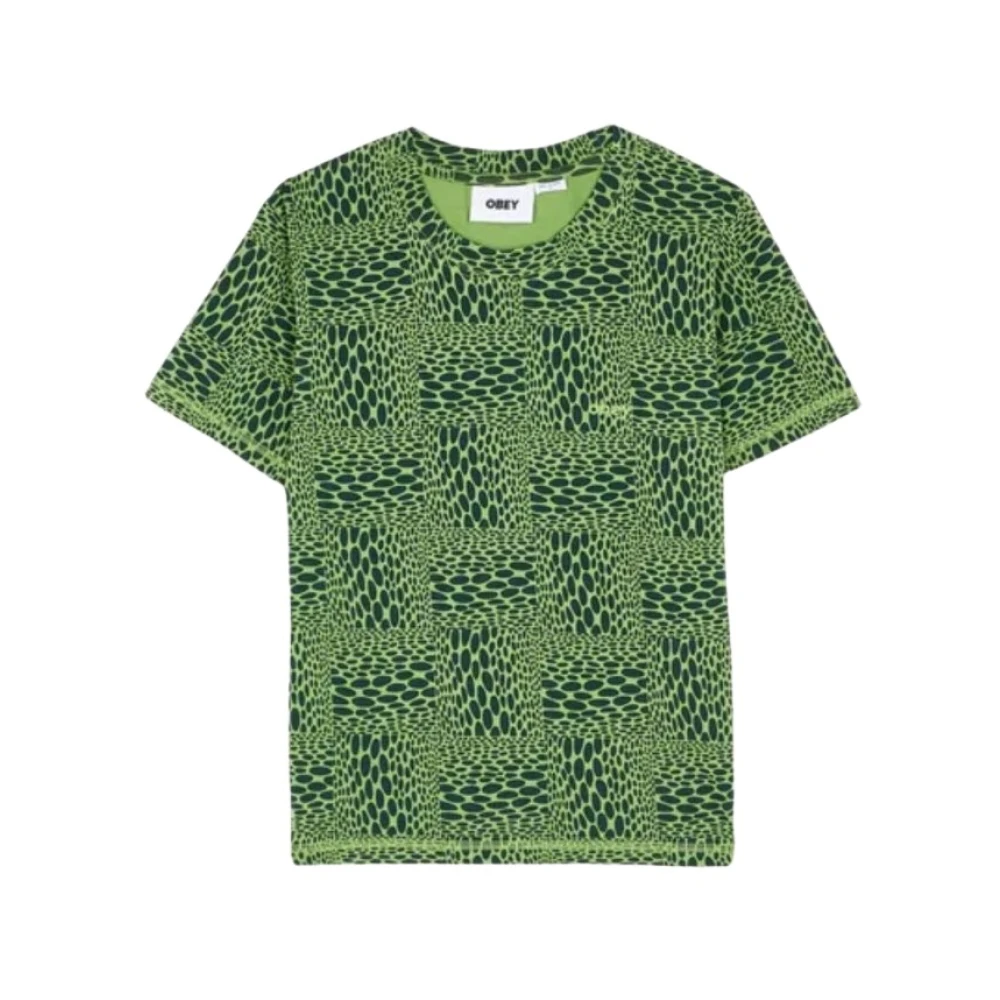 Obey Stijlvolle Jubatus Tee voor Mannen Green Heren