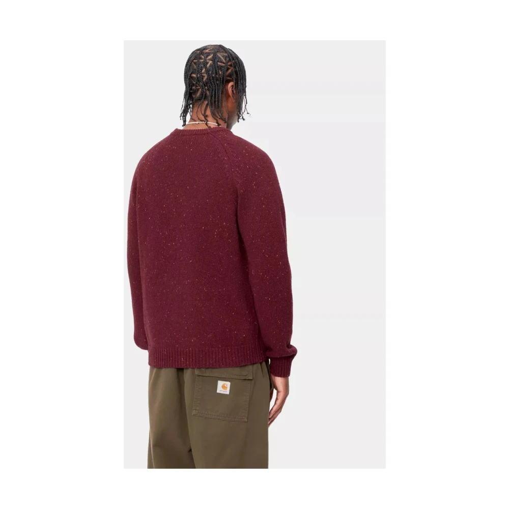 Carhartt WIP Gespikkelde Anglistic Sweater Red Heren