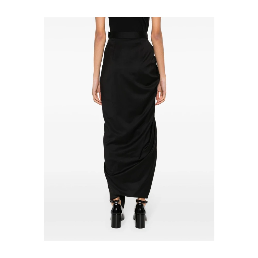 Vivienne Westwood Zwarte Gedrapeerde Wollen Rok Black Dames