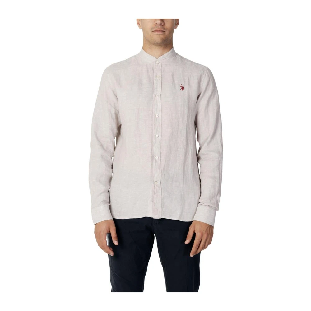 U.s. Polo Assn. Linnen lange mouwen overhemd Beige Heren