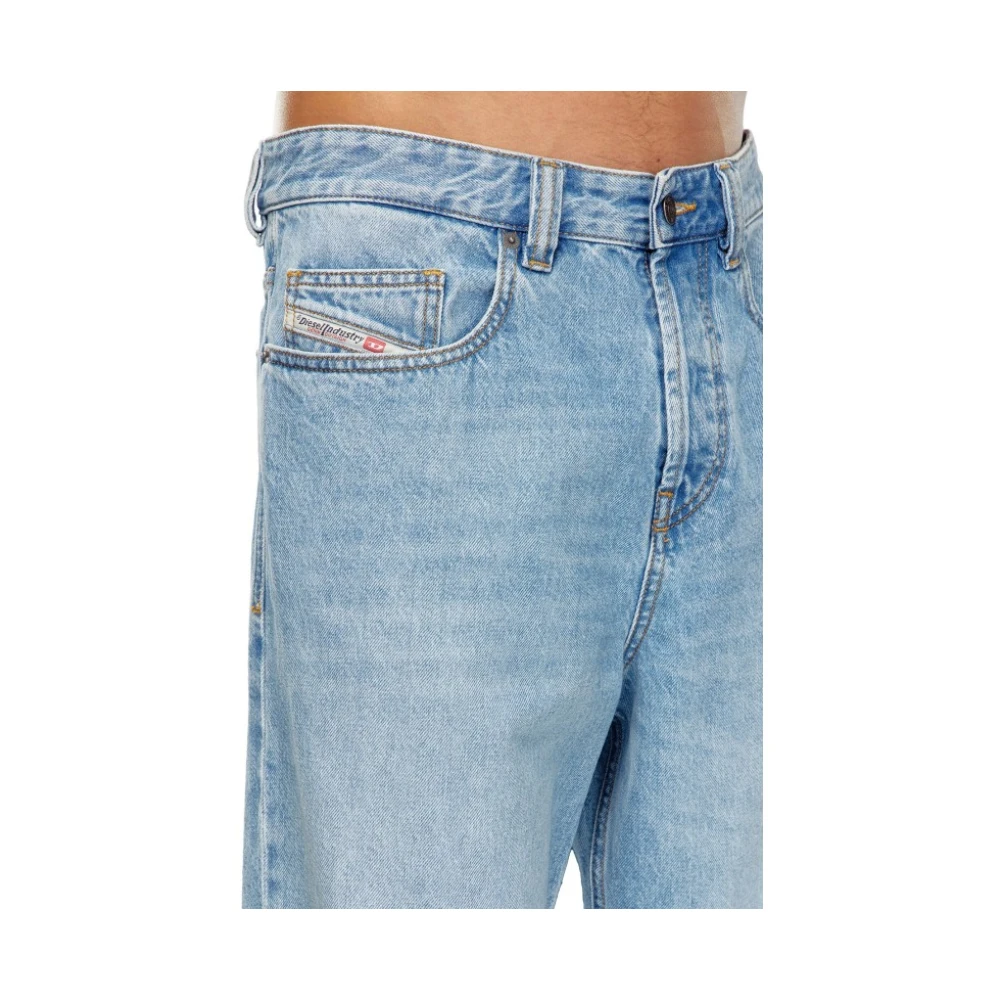 Diesel Wijde Spijkerbroek met Lage Taille Blue Heren