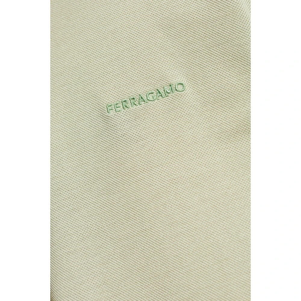 Salvatore Ferragamo Polo shirt met logo Green Heren