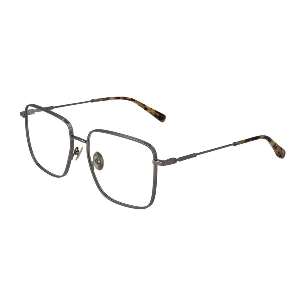 Scotch & Soda Gunmetal Metalen Vierkante Optische Frames Gray Heren