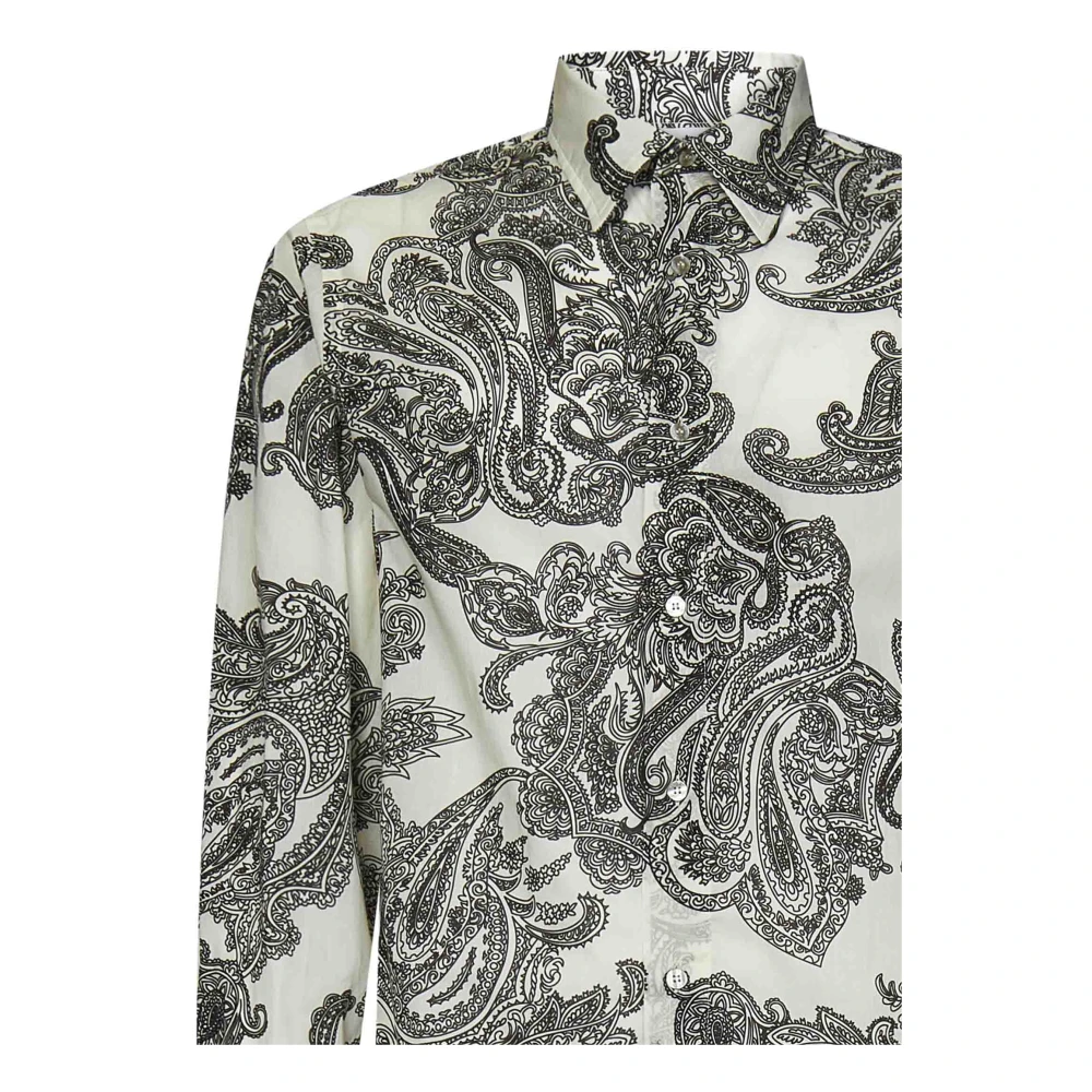 ETRO Witte Paisley Print Overhemd met Lange Mouwen Multicolor Heren