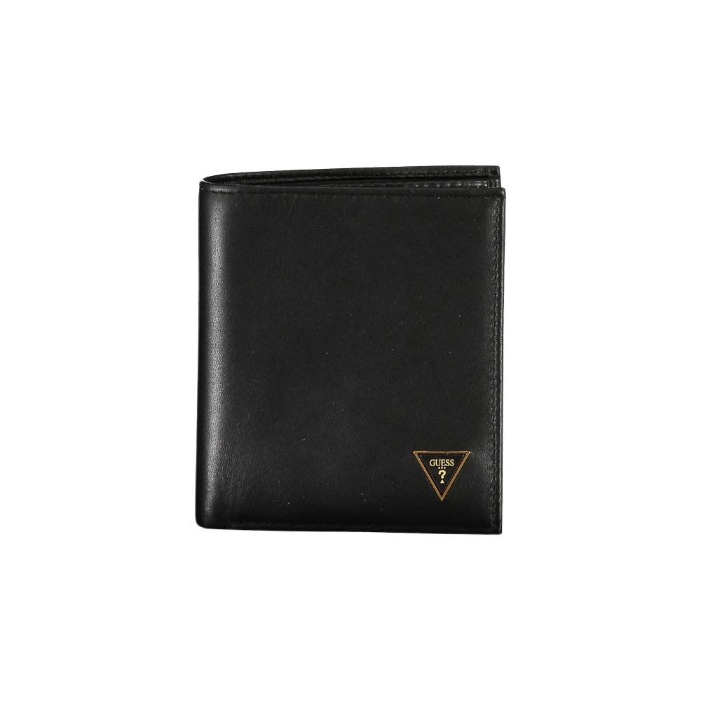 Guess Elegante Zwarte Leren Portemonnee Black Heren