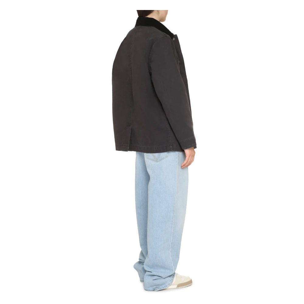 Dickies Katoenen jas met geribbelde kraag Black Dames